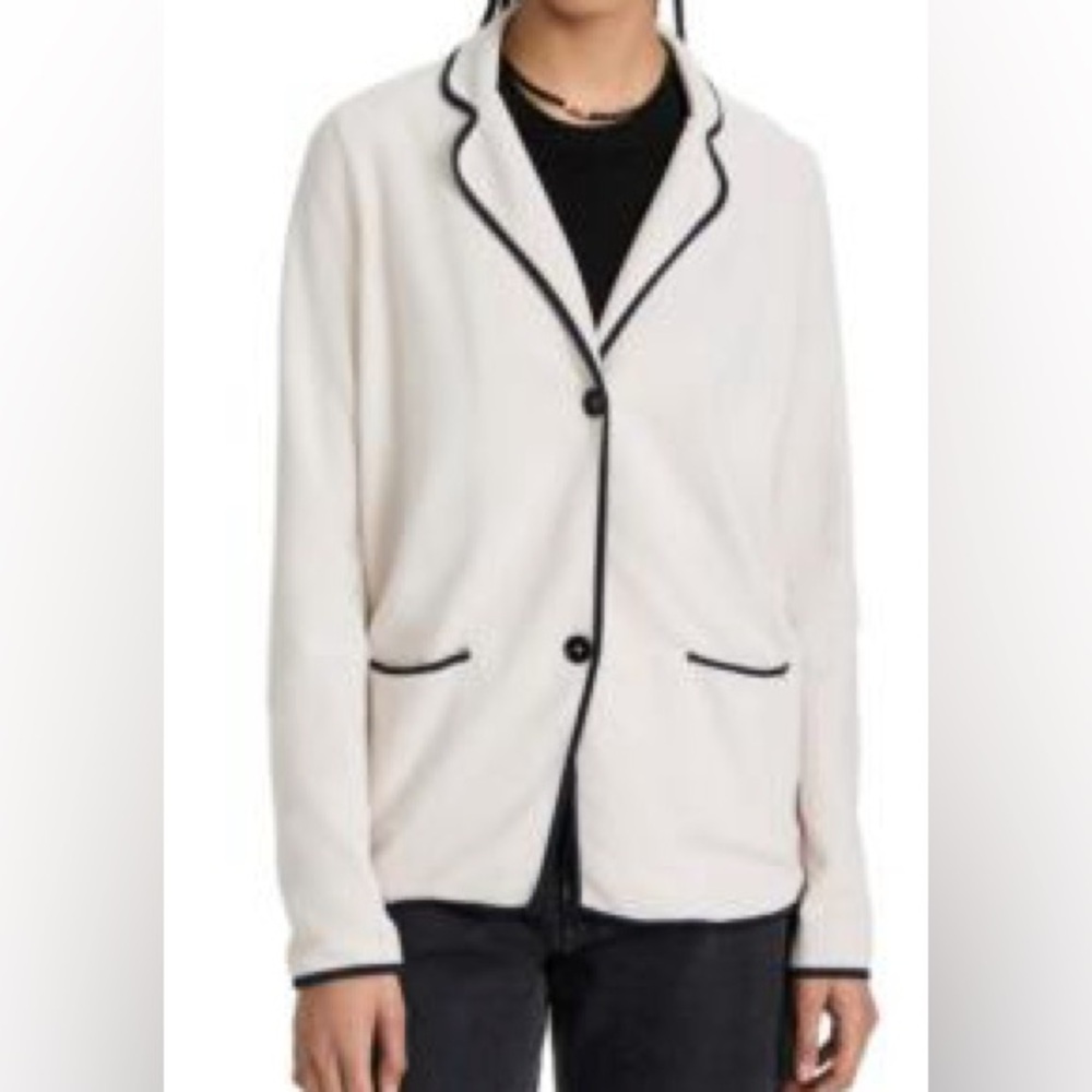 KULE Ivory Jacket with Navy Blue Edging